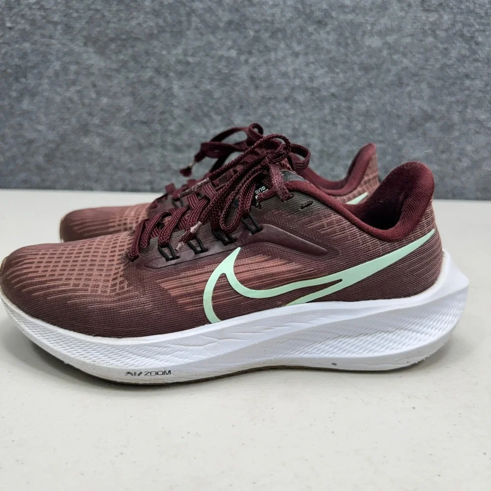 Nike Air Zoom Pegasus 39 Running Shoes Womens 6 Burgundy Mint Athletic